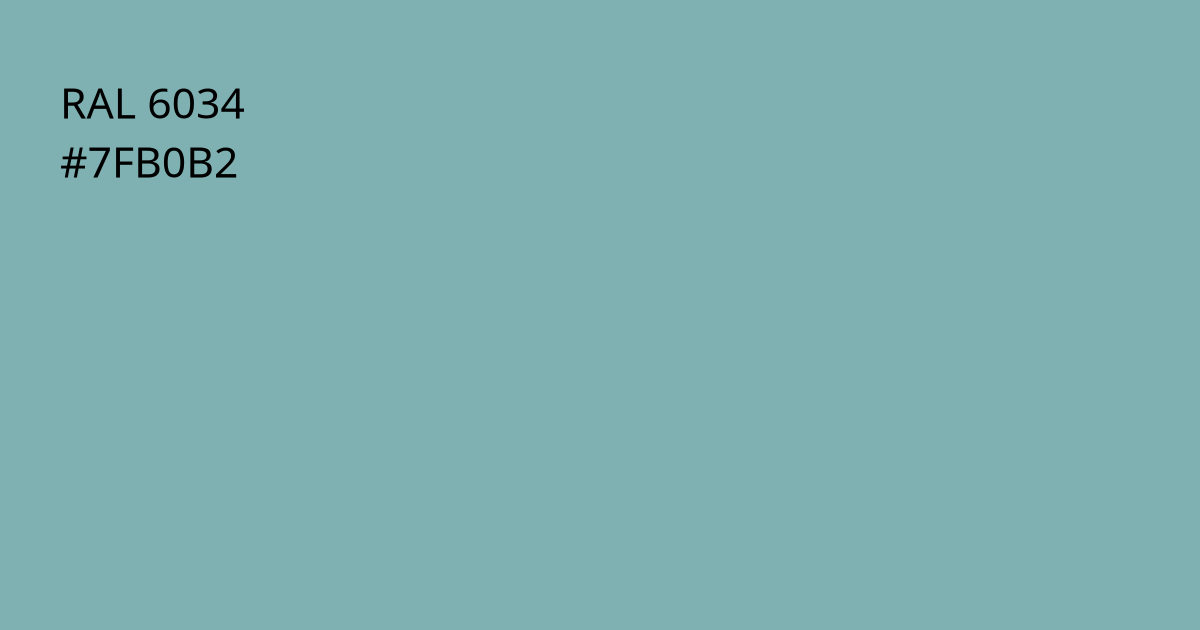 Колір РАЛ 6034 - Пастельно-бірюзовий